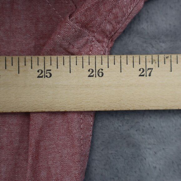 Wrangler Shirt Mens XL Extra Red Western Hike Outdoor Flex Workwear Button Up B1 - Picture 6 of 15